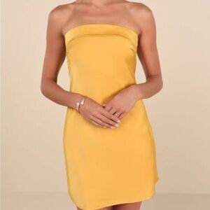 Lulus “Exquisite Approach” Satin Strapless Dress